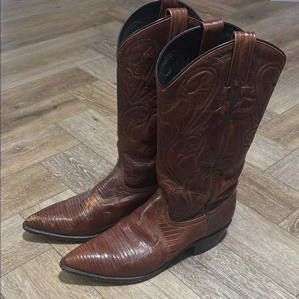 Dan Post Genuine Lizard Cowboy Boots - Picture 1 of 8